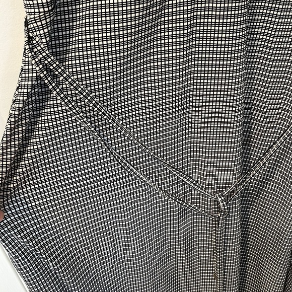 Ann Taylor Dress Mod Plaid Geo Print Career Wear Size L - Picture 3 of 6